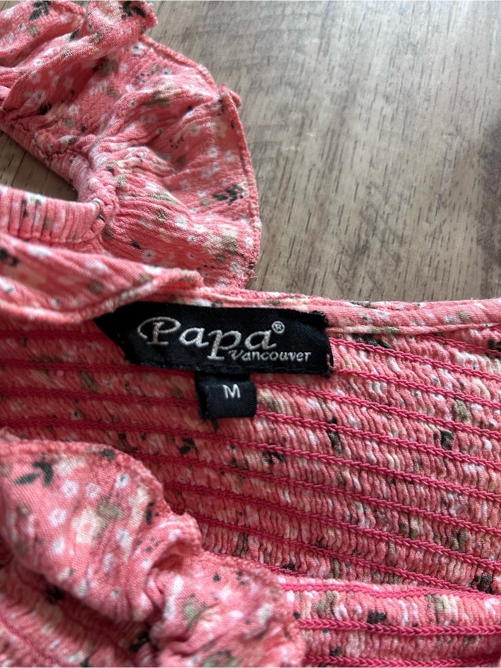 Papa Vancouver small shop Pink Floral Tiered Sundress smocked top Ruffle Straps - Picture 2 of 5